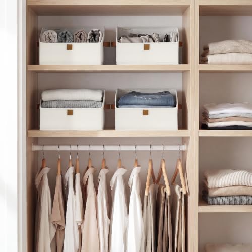 StorageWorks Closet Storage Bins Trapezoid, Ivory White, Small, 3-Pack - Image 2