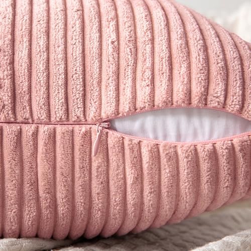MIULEE Blush Pink Decorative Throw Pillow Covers for Couch 18x18 Inch - Image 3