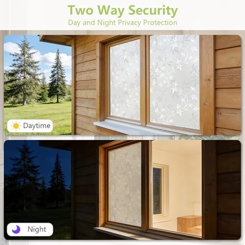 LEMON CLOUD Window Privacy Film, Frosted Glass Window Film, 45.2″ x 78.7″ - Image 5