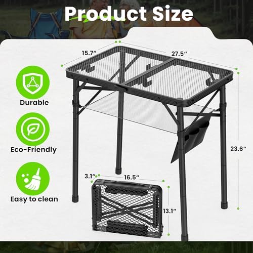 WildFinder Folding Grill Table, 2x1.3 FT Portable Camping Table, Foldable - Image 3