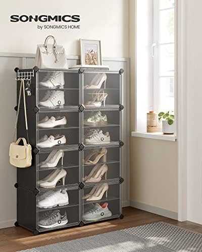 SONGMICS Shoe Rack, 8-Tier with Doors, 32-Pair Storage Cabinet - Image 2