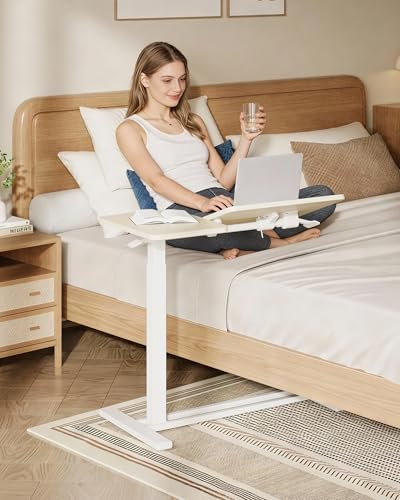 SANODESK 32''Overbed Table Gas Spring Lifting with Wheels&Tilting Desktop - Image 2