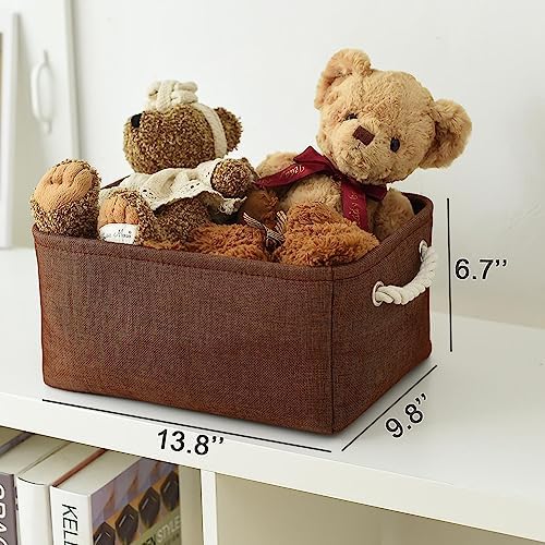 WarmHome Fabric Storage Bin Shelf Basket for Home, Closet(Brown-3 Pack, 13.8L9.8W6.7H) - Image 5