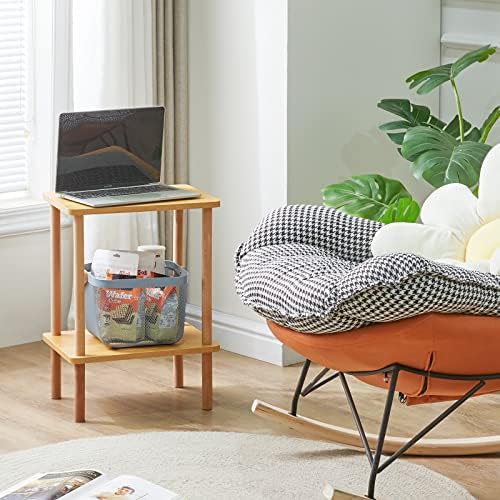 IBUYKE 2-Tier Side Table, Wood End Table, Natural UWST002N - Image 6