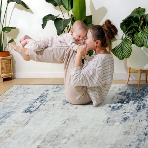 Toneed Washable 8x10 Area Rug with Non-Slip Backing for Living Room - Image 5