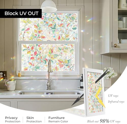 ADD.HERES Rainbow Window Privacy Film, Stained Glass Cling, 17.5" x 78.7" - Image 5