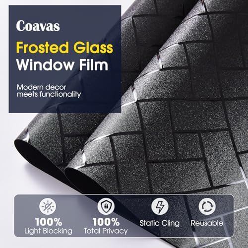Coavas Blackout Window Privacy Film 100% Light Blocking 29.5"x78.7" - Image 5