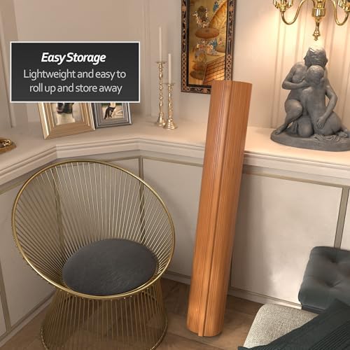 Red Lantern 4 ft. Short Bamboo Wave Screen - Natural - Image 5