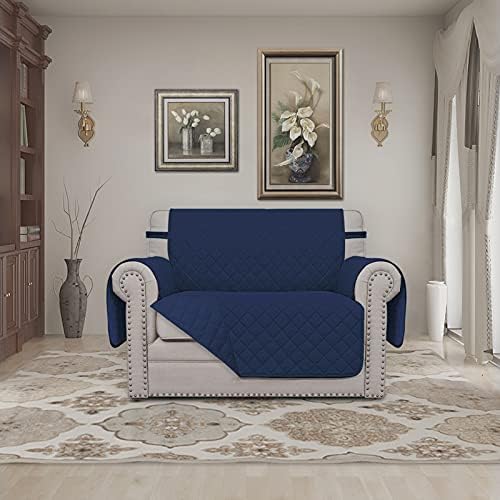 Easy-Going Reversible Couch Cover, Oversized Chair, Navy/Navy - Image 2