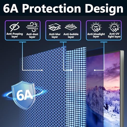Magnetic Computer Privacy Screen Shield 23 Inch for Frameless Monitor Thin Bezel 16:9 Widescreen, Hanging Removable Anti Blue Light Privacy Filter Protector Eye Protection - Image 4