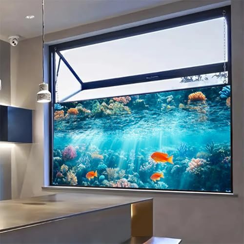HOMETITUTE Rainbow Underwater Coral Reef Window Cling 39.3x17.7 Inch PVC - Image 7