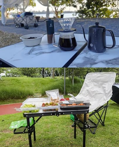 Titanker Small Camping Table Foldable 2ft, Folding Picnic Table with Side Racks & Net, Folding Camp Table Portable Beach Table, Car Camping Essentials, Sturdy Light Aluminum, Gift for Father Husband - Image 5