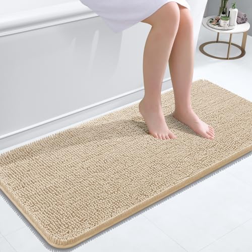 OLANLY Bathroom Runner Rugs 47x20, Extra Soft Absorbent Chenille Bath Rugs by OLANLY