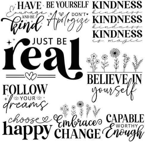 Fumete 9 Pcs Inspirational Vinyl Wall Decals, Peel and Stick, Vibrant by Fumete