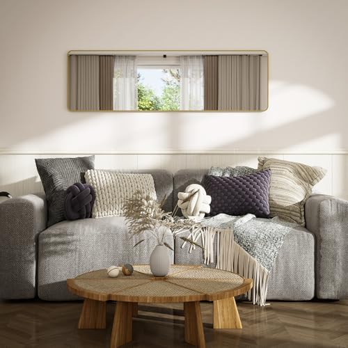 48"x 14" Full Length Door Mirror, Over the Door Mirror, Gold - Image 4