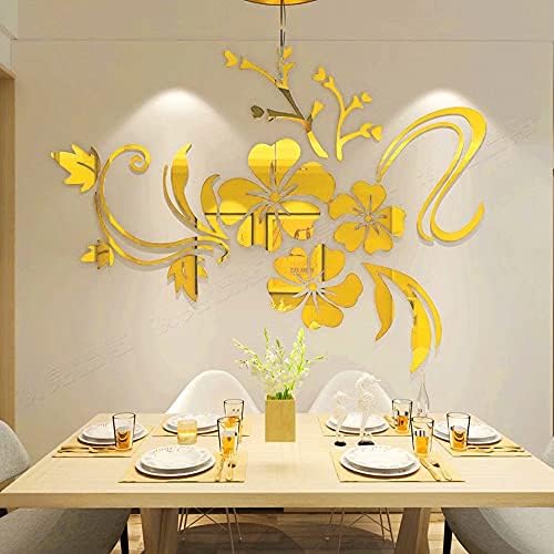 3D Wall Sticker Floral Mirror - DIY Art Flower Decoration Stickers Lotus Decals Acrylic Mirror Wall Stickers Home Living Room Bathroom TV Background Decor Mural - Image 2