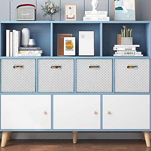 Fabric Cloth Storage Bins,Fabric Cube Organizer with Dual Handles Foldable Cube Storage Baskets for Home Bedroom Storage,Set of 3,（Light Grey） - Image 5