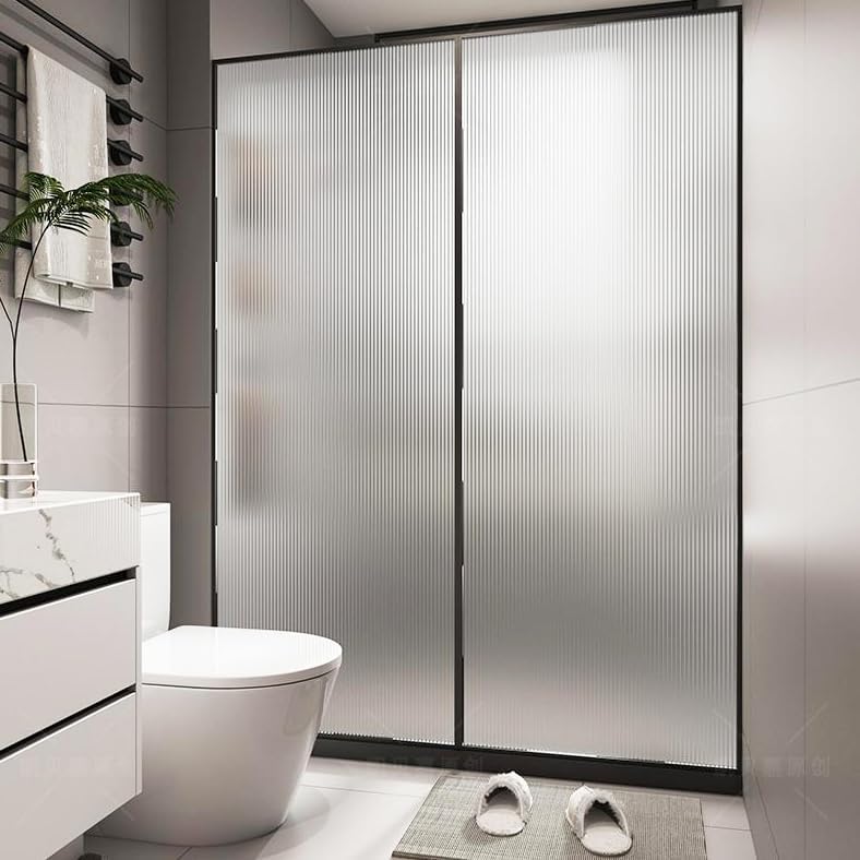 Window Glass Film, Privacy Removable Static Film, Ribbed, 17.5x78.7 Inch - Image 3