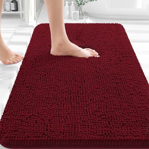 OLANLY Bathroom Rugs 35x24, Extra Soft Absorbent Chenille Bath Rugs by OLANLY