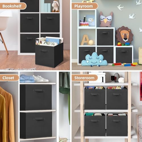 STORAGE MANIAC Storage Cubes, 13 Inch 6 Pack Collapsible Fabric Shelf Bins - Image 5