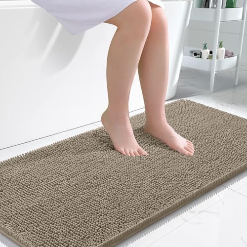 OLANLY Large Bathroom Rugs 50x30, Extra Soft Absorbent Chenille Bath Rugs by OLANLY