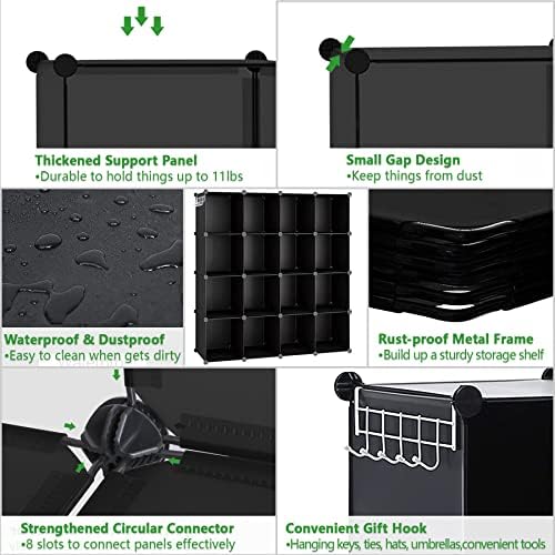 C&AHOME 16 Cube Storage Organizer Cube Shelves Units Storage Cubes, Black - Image 6