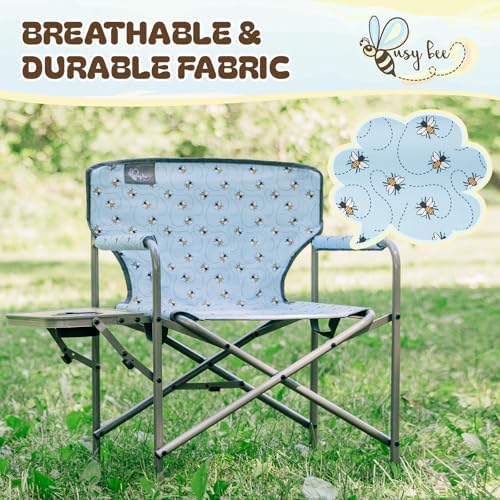 Busy Bee Oversized Kids Camping Chair with Cup Holder, High Back Toddler Chair Kids Folding Chair, Perfect for Beach & Outdoor, Supports 150 Lbs. - Image 5