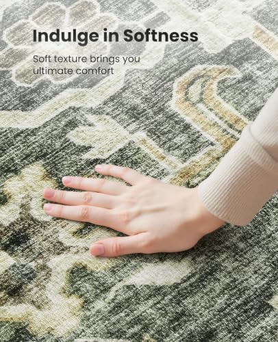 AMADA HOMEFURNISHING 5x7 Area Rugs, Washable Living Room Rug Low-Profile with Non-Slip Backing & Durable Edge Binding, Vintage 5x7 Rugs for Living Room, Bedroom, Dining Room - Image 6