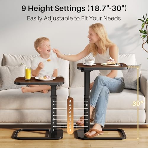 Adjustable Height TV Tray Table for Couch, Flip-Top Design - Image 4