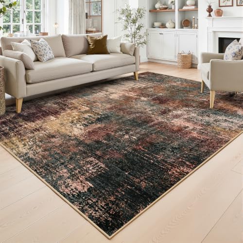 Toneed Washable 5x7 Area Rug with Non-Slip Backing for Living Room by Toneed