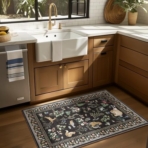 2x3 Washable Area Rugs for Entryway: Door Mat Indoor Entrance Small Throw Rug Non-Slip Low Pile Soft Kitchen Rug for Front Door Indoor Entrance Entry Bedside Kids Room - Image 2