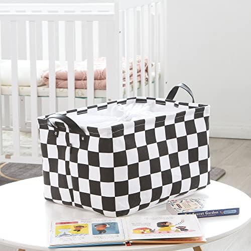 Hinwo 33L Large Canvas Storage Baskets with Lid and Handles, 2-Pack - Image 2