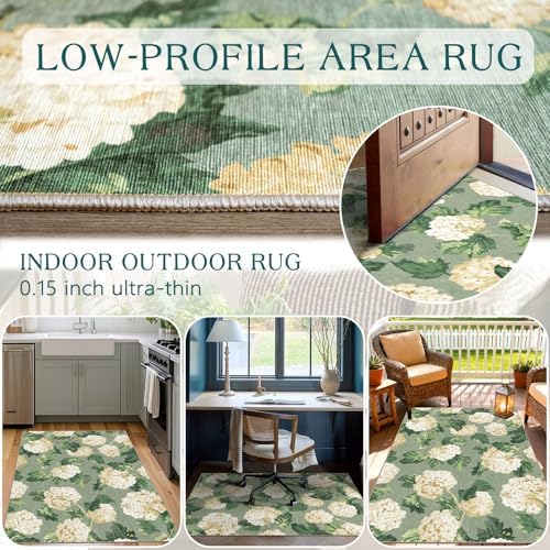 3x5 Floral Entry Rug - Washable Indoor Outdoor Mats for Front Door - Image 5