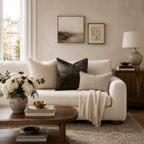 GIGIZAZA Crushed Brown Velvet Throw Pillow Covers 20x20 Pack of 2 - Image 4