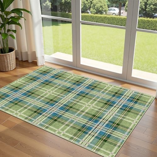3x5 Buffalo Entry Rug - Washable Indoor Outdoor Mats for Front Door by Othilic