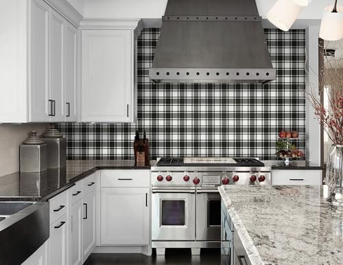 Guvana 17.7"x197" Black and White Peel and Stick Wallpaper Trellis Removable Contact Paper Modren Self-Adhesive Waterproof Wallpaper for Wall Paper Bedroom Shelves Drawer Liner Decorative - Image 2