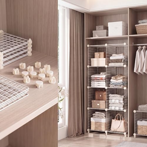 Jovitec 32 Pieces ABS Cube Connectors for Wire Storage Organizer, White - Image 5