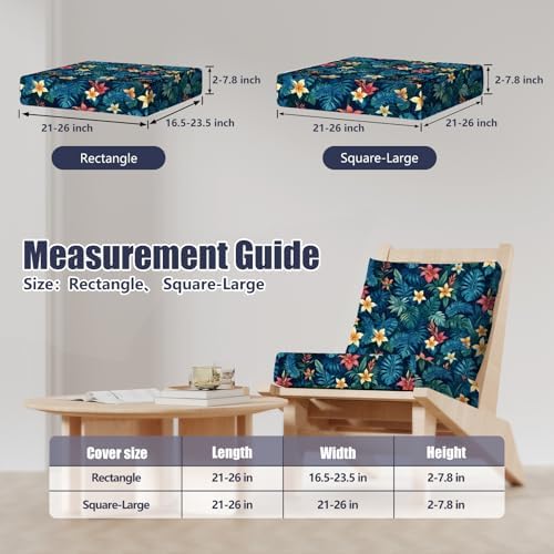 8Pcs Stretch Patio Cushion Covers, Outdoor Couch & Sofa Replacements Slipcovers for Patio Furniture Cushion Covers, Washable Reusable Furniture Protector - Image 2