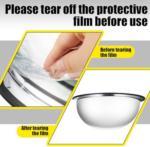 Kanayu 4 Pcs 18" Corner Mirror Blindspot for Wall Safety Security Acrylic Half Dome Convex Mirror Indoor for Ceiling Driveway Outdoor Hallway Warehouse Office Side View - Image 4