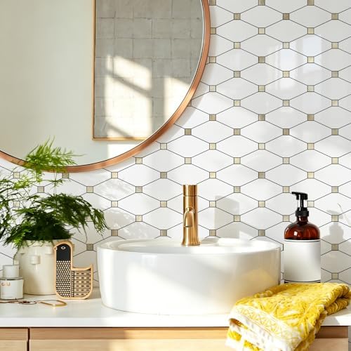 STICKGOO 10 Sheets Peel and Stick Backsplash, Glossy White - Image 4