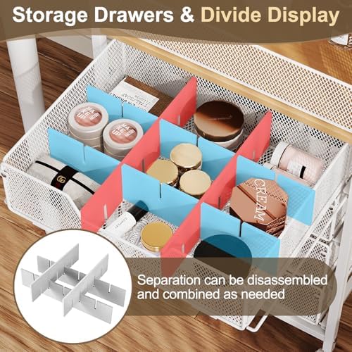 Hongtamoya Makeup Cart Organizer with 4 Drawers, Rolling Makeup Cart, White - Image 2