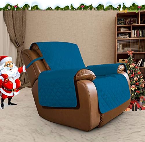 Easy-Going Reversible Couch Cover, Oversized Recliner, Peacockblue/Beige - Image 2