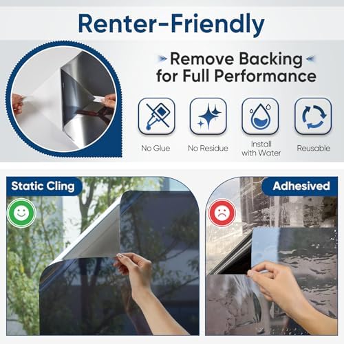 SUNBABY Window Privacy Film, One Way Mirror & Heat Blocking, 17.5"x118.1" - Image 6