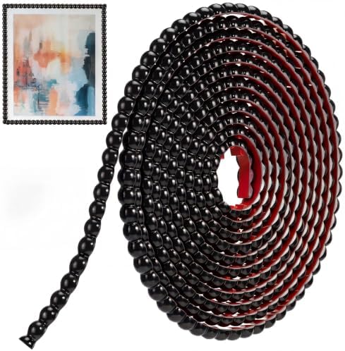 1 Pack Peel and Stick Molding Trim Flexible Molding Trim for Wall Self Adhesive Paintable DIY Wall Trims for Mirror Frame Cabinet Edge Picture (16.4 ft X 0.47 Inch,Black) by Unknown