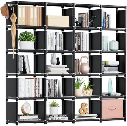 Mavivegue 20 Cube Book Shelf, Storage Organizer, Large DIY Bookcase, Metal Cube Bookshelf, Cubbies Closet Storage Organizer Shelves for Bedroom,Living Room,Home,Office by Mavivegue