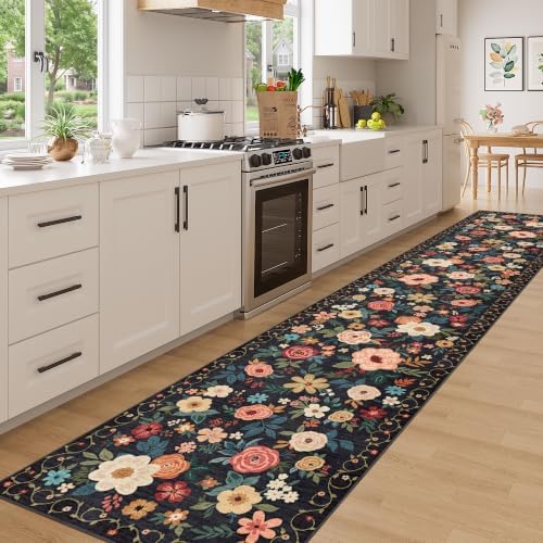 DUKINO 3x16 Runner Rug for Hallway, Non Slip Long Washable Rug, Black - Image 3