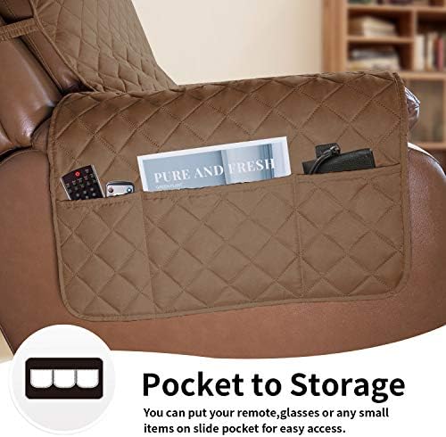 Easy-Going Reversible Couch Cover, Oversized Recliner, Camel/Ivory - Image 3