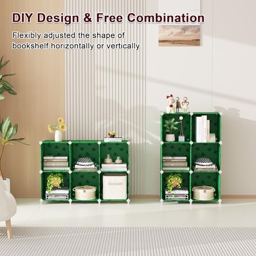 UNKU 6 Cube Storage Organizer, Closet Organizer Storage Shelves,Green - Image 5