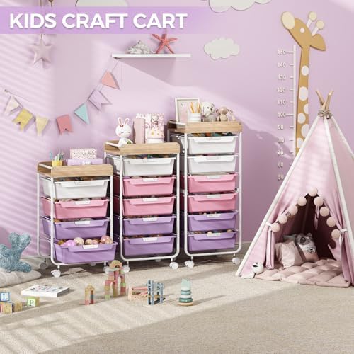 SYKIARIOL Rolling Storage Utility Cart with 4 Drawers,Art Cart,Purple - Image 5