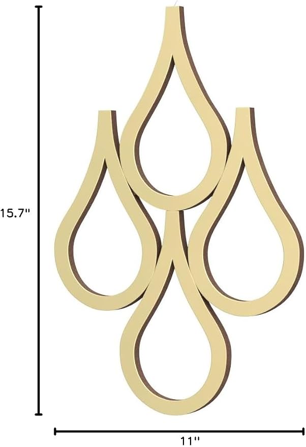 Weysat 2 Pieces Teardrop Wall Mirror Hanging Wall Mounted Decorative Accent Mirror for Home Living Room Bedroom Bathroom, 15.7 x 11 Inch(Gold) - Image 8